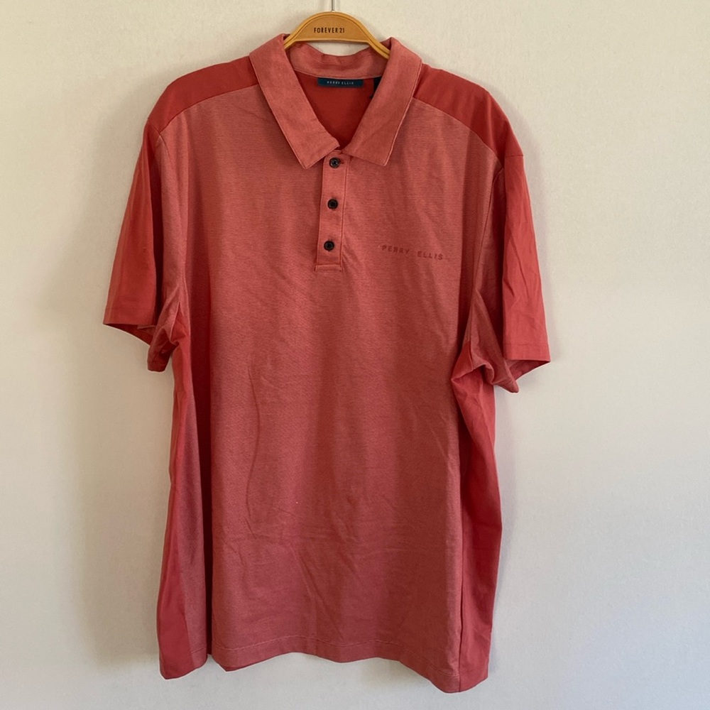 Perry Ellis Dark Salmon Polo
